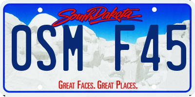 SD license plate 0SMF45