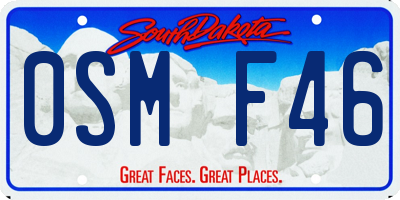 SD license plate 0SMF46