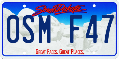 SD license plate 0SMF47