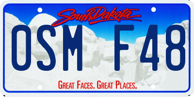 SD license plate 0SMF48