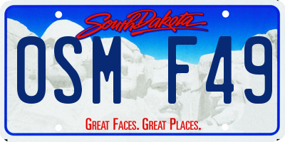 SD license plate 0SMF49