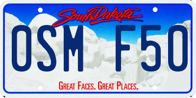 SD license plate 0SMF50