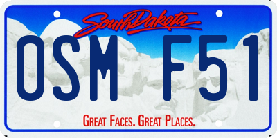SD license plate 0SMF51
