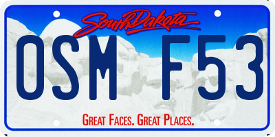 SD license plate 0SMF53