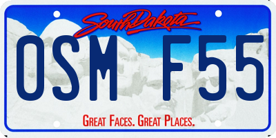 SD license plate 0SMF55