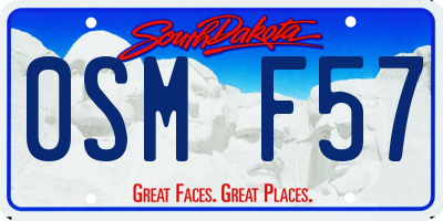 SD license plate 0SMF57