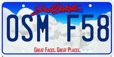 SD license plate 0SMF58