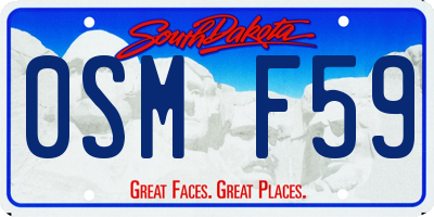 SD license plate 0SMF59