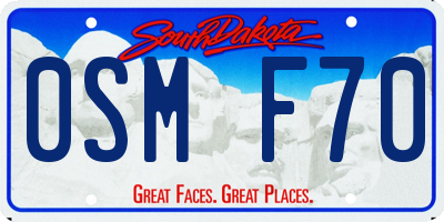 SD license plate 0SMF70