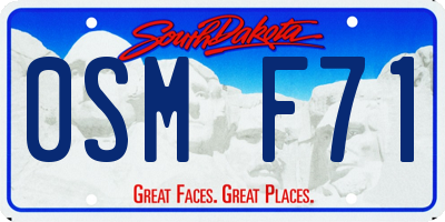 SD license plate 0SMF71