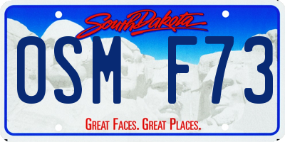 SD license plate 0SMF73