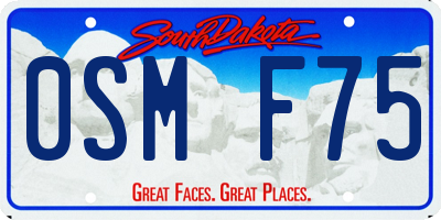 SD license plate 0SMF75