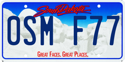 SD license plate 0SMF77