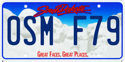 SD license plate 0SMF79