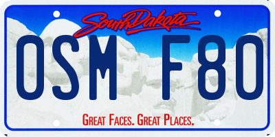 SD license plate 0SMF80
