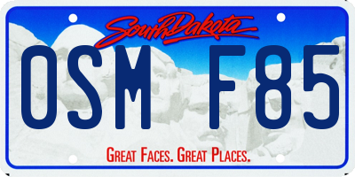 SD license plate 0SMF85