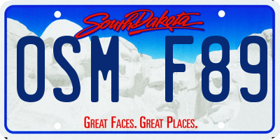 SD license plate 0SMF89