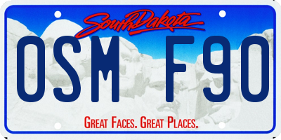 SD license plate 0SMF90