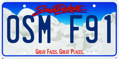 SD license plate 0SMF91
