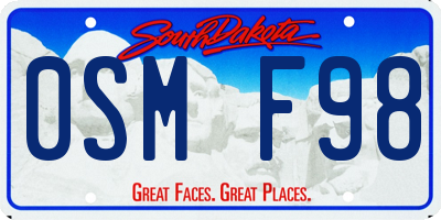 SD license plate 0SMF98