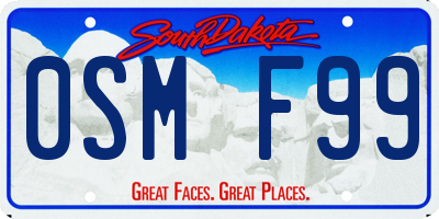 SD license plate 0SMF99