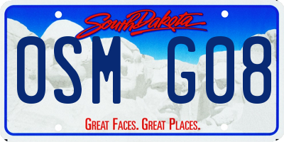 SD license plate 0SMG08
