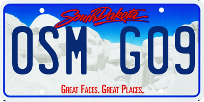 SD license plate 0SMG09