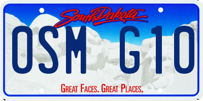 SD license plate 0SMG10