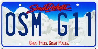 SD license plate 0SMG11