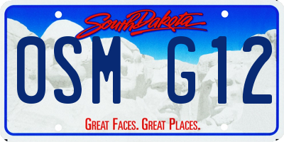 SD license plate 0SMG12