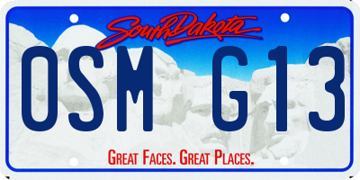 SD license plate 0SMG13