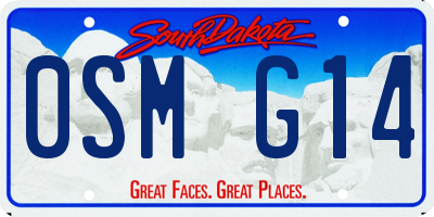 SD license plate 0SMG14