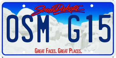 SD license plate 0SMG15