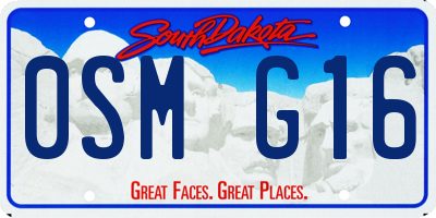 SD license plate 0SMG16