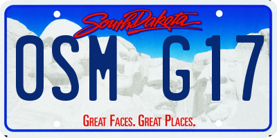 SD license plate 0SMG17