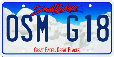 SD license plate 0SMG18