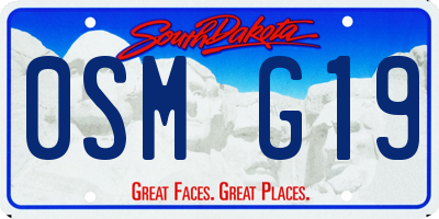 SD license plate 0SMG19