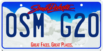 SD license plate 0SMG20