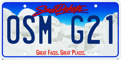SD license plate 0SMG21