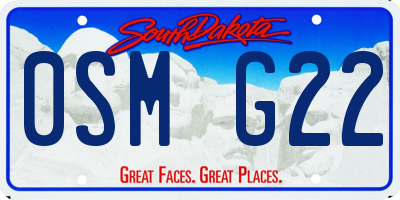 SD license plate 0SMG22