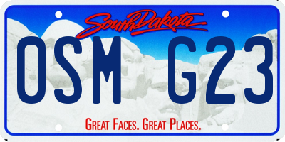 SD license plate 0SMG23