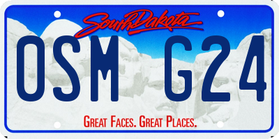 SD license plate 0SMG24