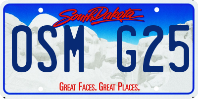 SD license plate 0SMG25