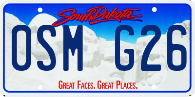 SD license plate 0SMG26
