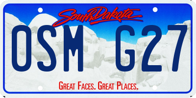 SD license plate 0SMG27