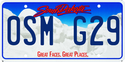 SD license plate 0SMG29
