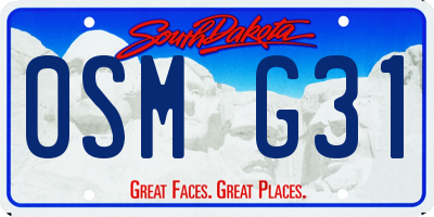 SD license plate 0SMG31
