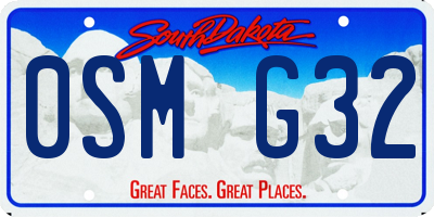 SD license plate 0SMG32