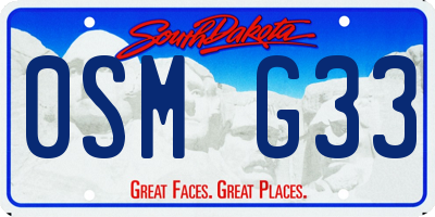 SD license plate 0SMG33