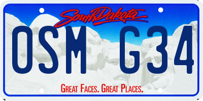 SD license plate 0SMG34